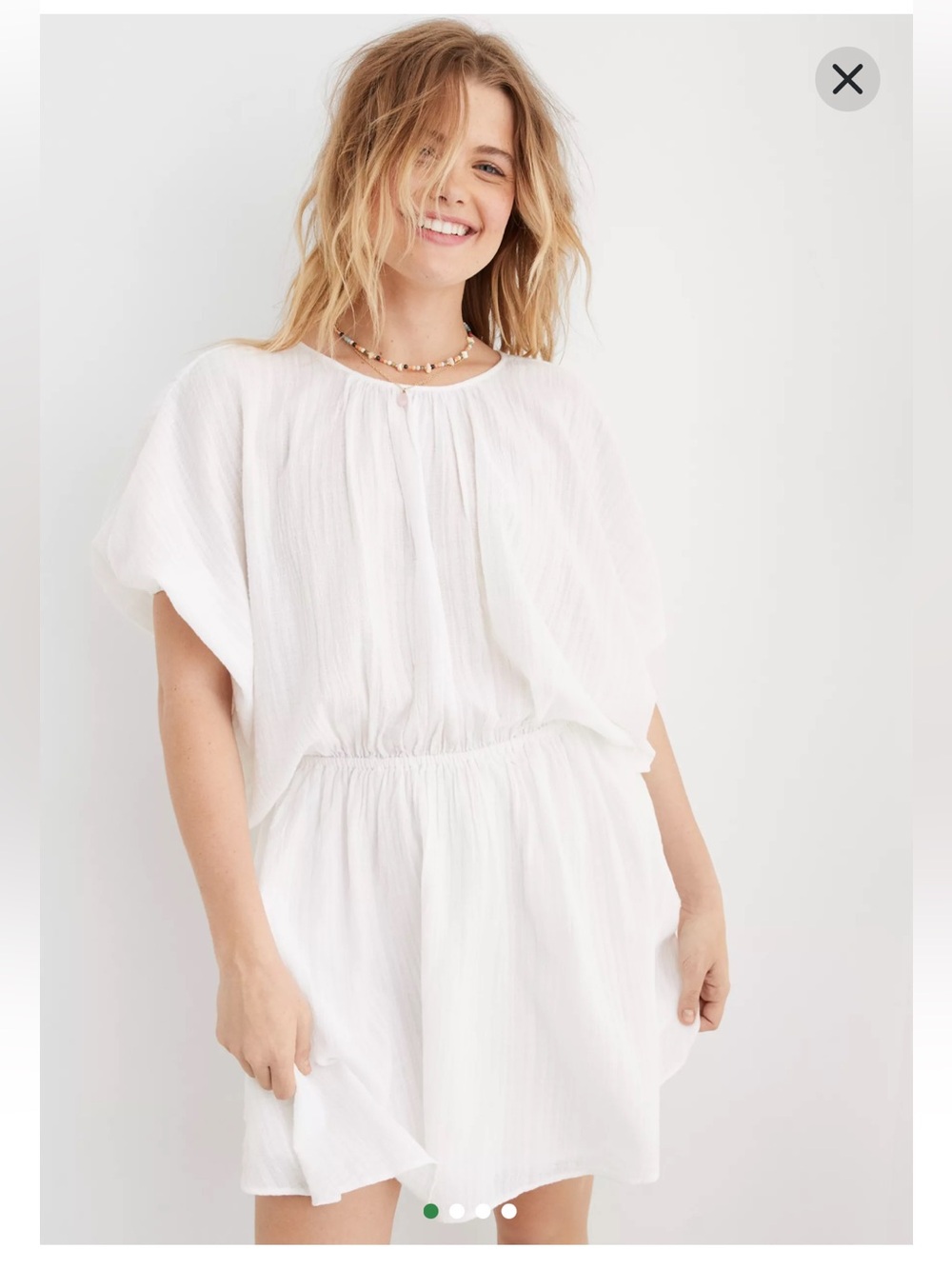 Aerie Golden Hour White Gauze Cover Up